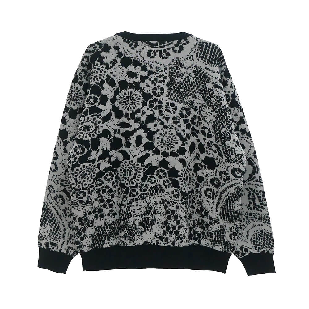 GX1000 SWEATER ジーエックス1000 セーター JACQUARD KNIT SWEATER LACED GREY/BLACK スケートボード スケボー 02