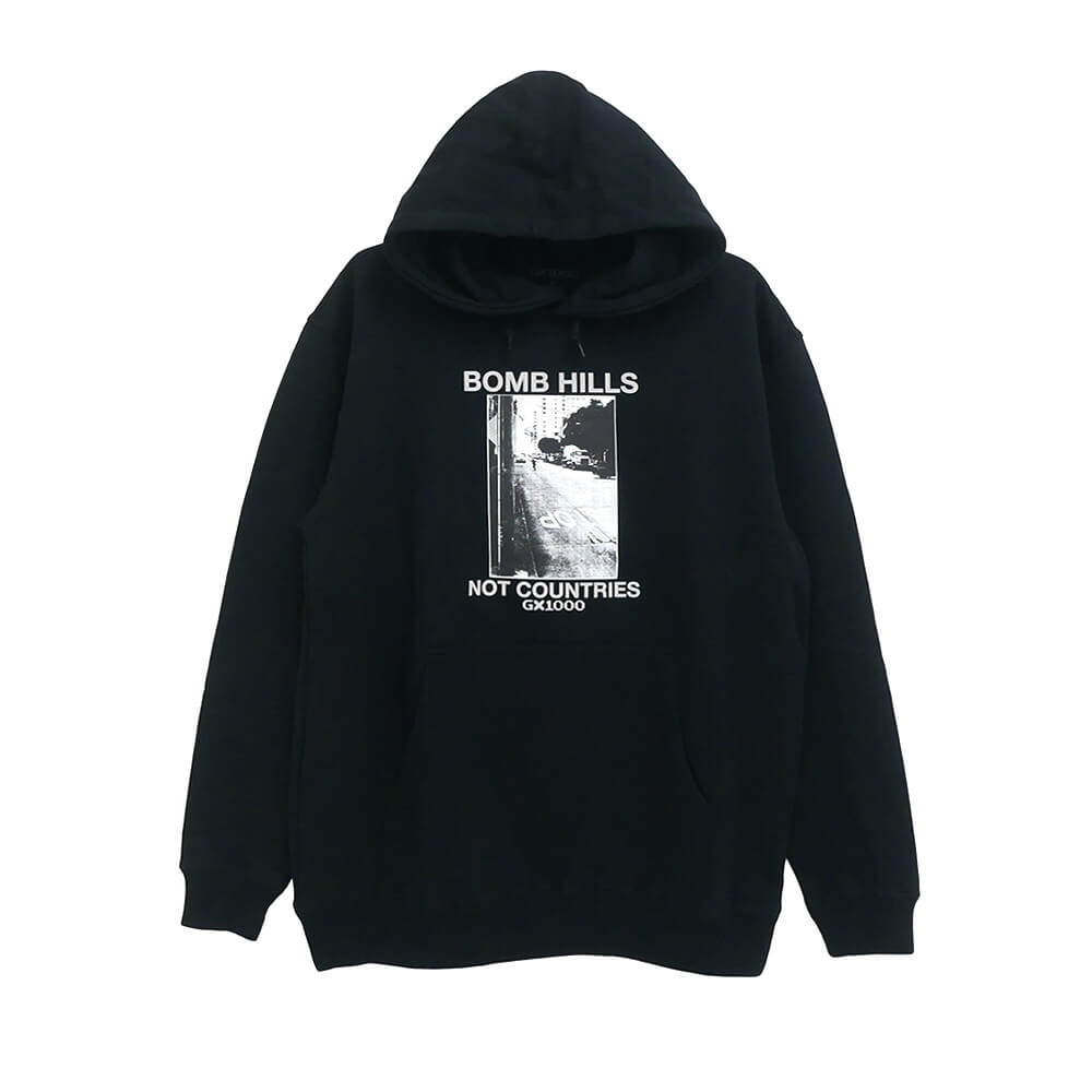 GX1000 HOOD ジーエックス1000 パーカー BOMB HILLS SK8 FIT BLACK/GREY スケートボード スケボー