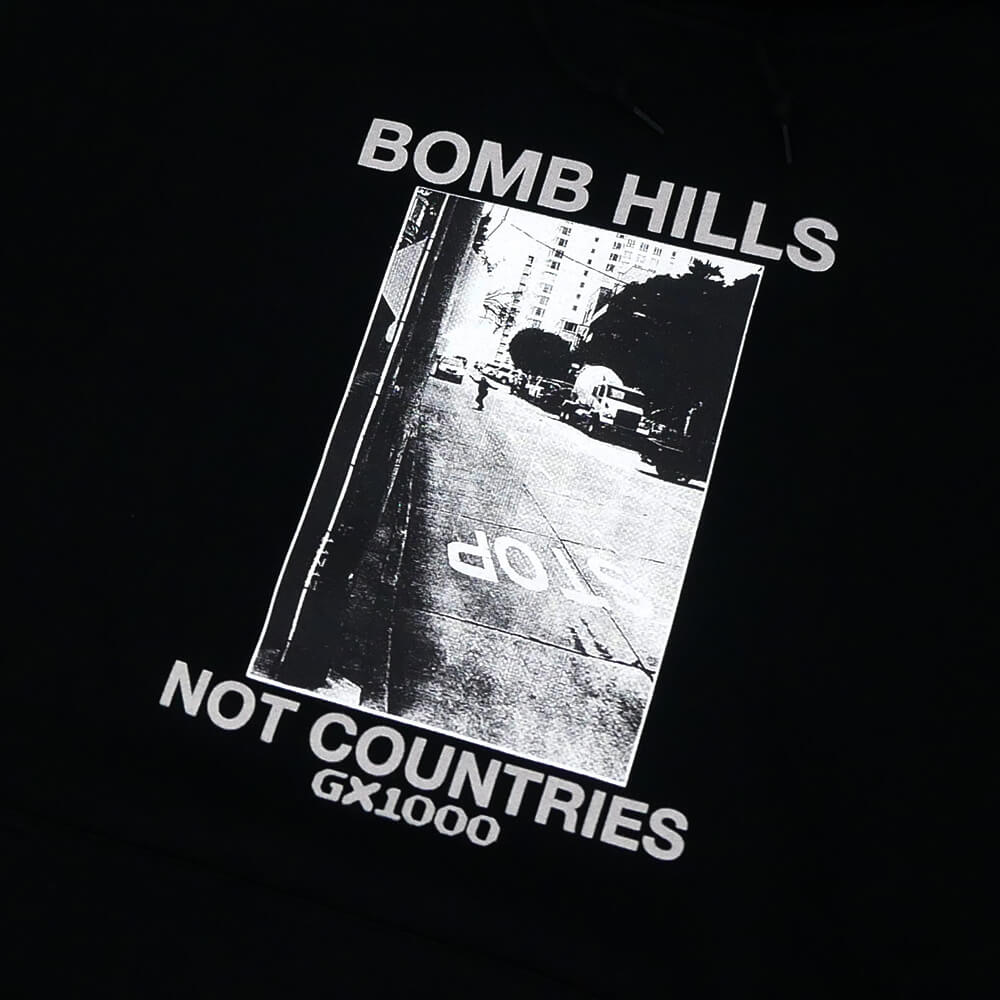 GX1000 HOOD ジーエックス1000 パーカー BOMB HILLS SK8 FIT BLACK/GREY スケートボード スケボー 01