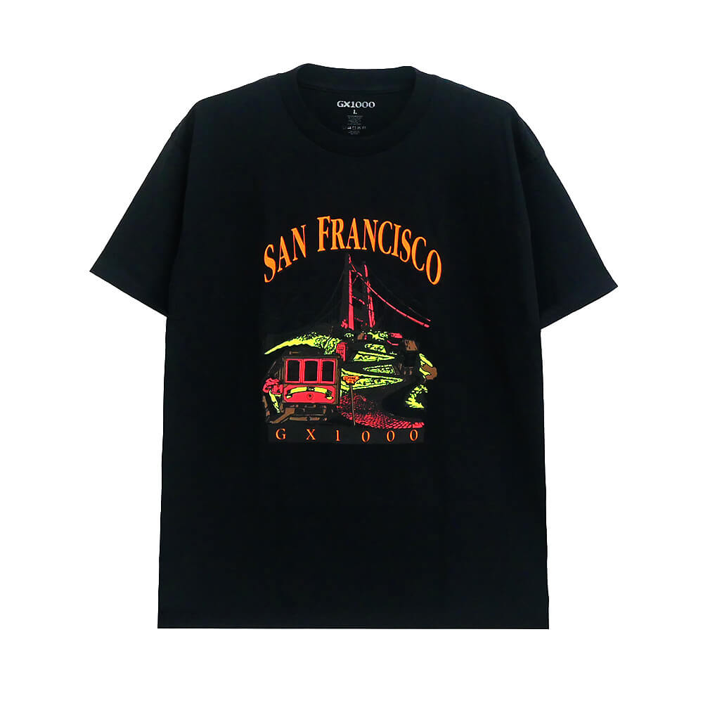 GX1000 T-SHIRT ジーエックス1000 Tシャツ TOURIST BLACK スケートボード スケボー