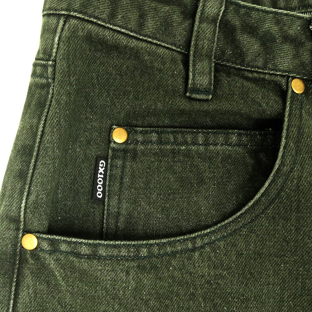 GX1000 PANTS ジーエックス1000 パンツ ジーンズ BAGGY DARK GREEN スケートボード スケボー 07