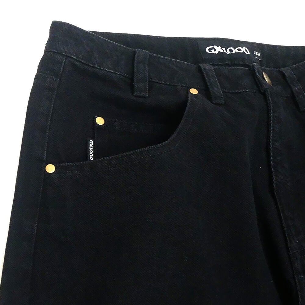 GX1000 PANTS ジーエックス1000 パンツ ジーンズ BAGGY BLACK スケートボード スケボー 01