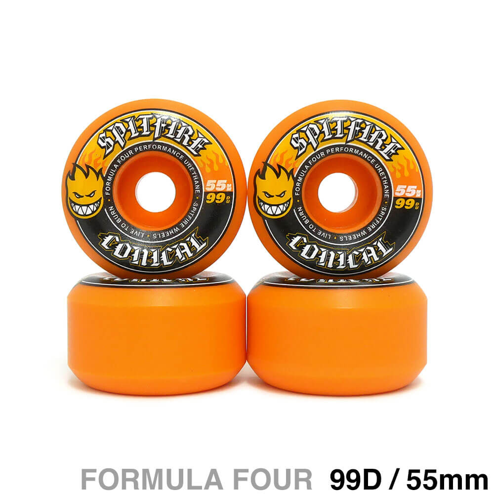 SPITFIRE WHEEL スピットファイヤー ウィール FORMULA FOUR（F4）99D CONICAL オレンジ 55mm スケートボード スケボー 1