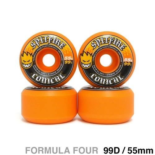 SPITFIRE WHEEL スピットファイヤー ウィール FORMULA FOUR（F4）99D CONICAL オレンジ 55mm スケートボード スケボー 1