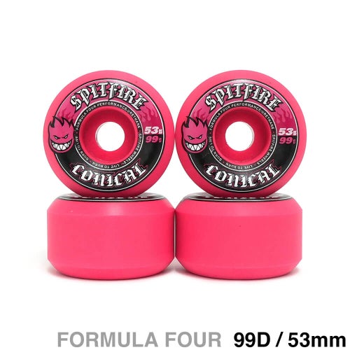 SPITFIRE WHEEL スピットファイヤー ウィール FORMULA FOUR（F4）99D CONICAL ピンク 53mm スケートボード スケボー 1