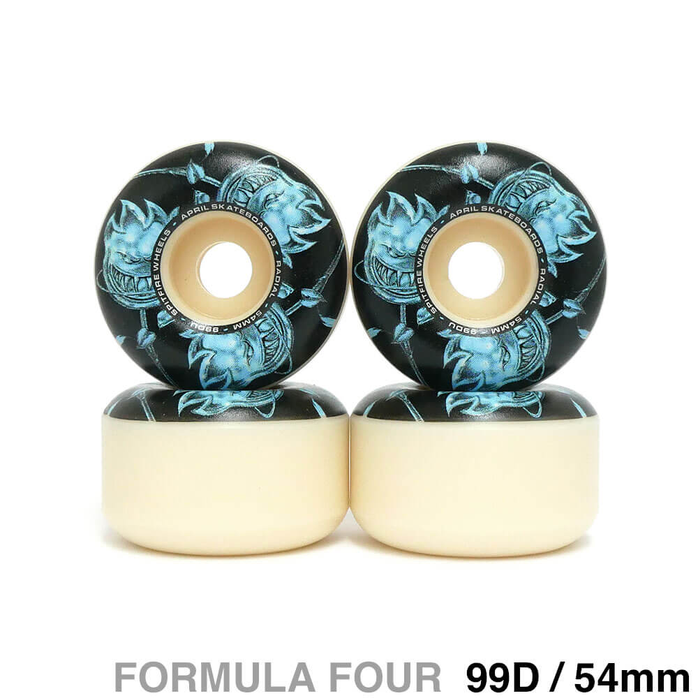 SPITFIRE WHEEL スピットファイヤー ウィール FORMULA FOUR（F4）99D RADIALS SPITFIRE X APRIL CHROME ROSE BIGHEAD 54mm スケートボード スケボー 1