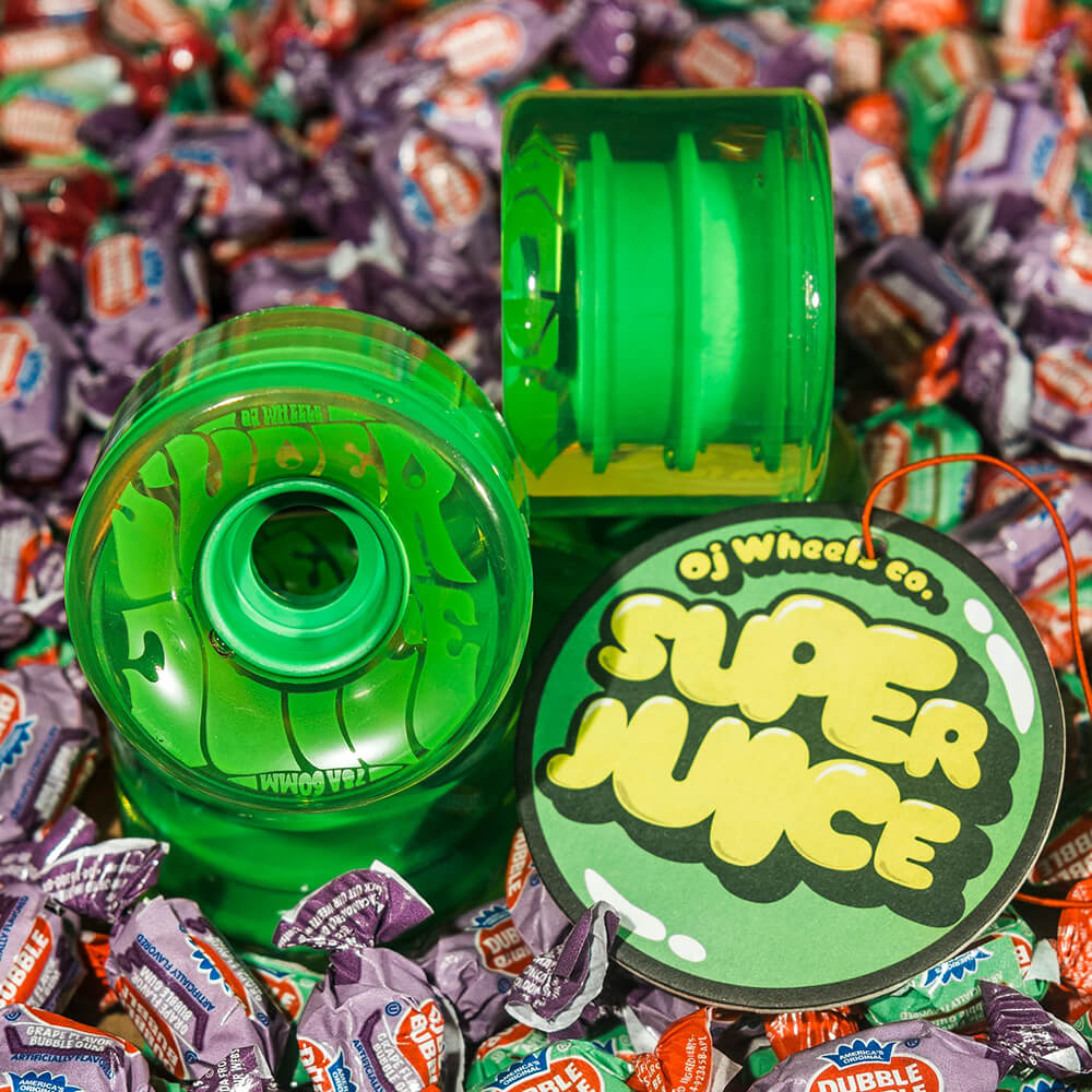 OJ WHEEL オージェー ソフトウィール（クルーザー）SUPER JUICE（78A）BUBBLE GUM TRANSPARENT 緑 60mm スケートボード スケボー 5