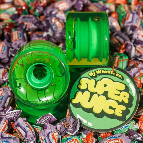 OJ WHEEL オージェー ソフトウィール（クルーザー）SUPER JUICE（78A）BUBBLE GUM TRANSPARENT 緑 60mm スケートボード スケボー 5
