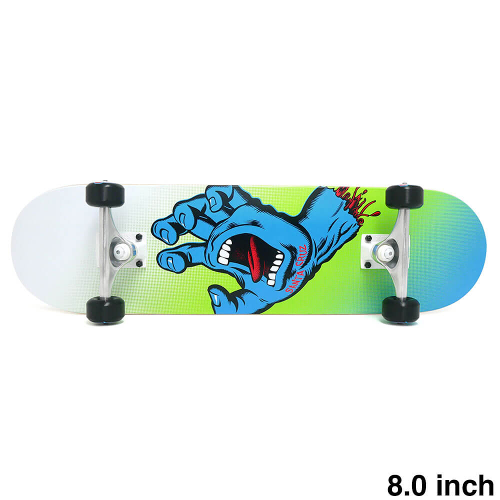 防水ケース付き SANTA CRUZ サンタクルーズ コンプリートセット スケートボード完成品 SCREAMING HAND COLOR FADE 8.0  スケートボード スケボー 1