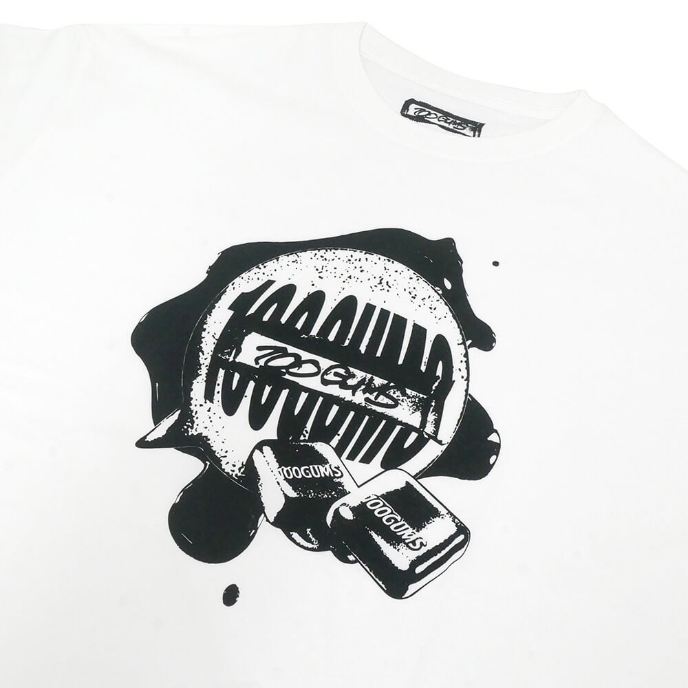 100GUMS T-SHIRT 100ガムズ Tシャツ 100GUMS WHITE スケートボード スケボー 01