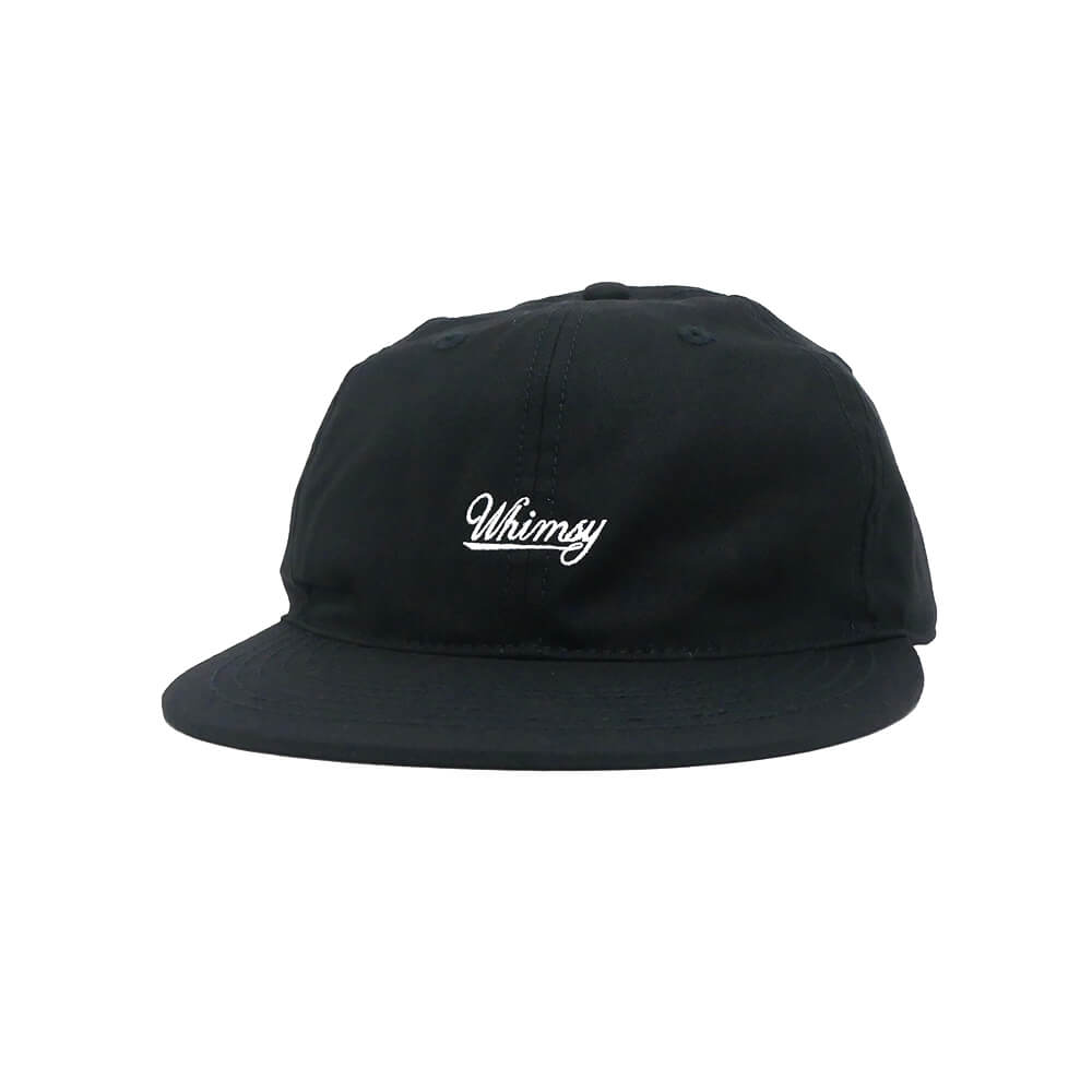 WHIMSY CAP< ウィムジー キャップ SMALL LOGO BLACK スケートボード スケボー