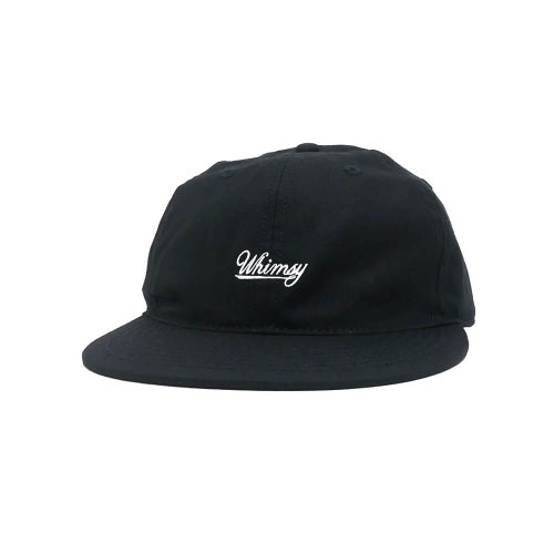 WHIMSY CAP< ウィムジー キャップ SMALL LOGO BLACK スケートボード スケボー