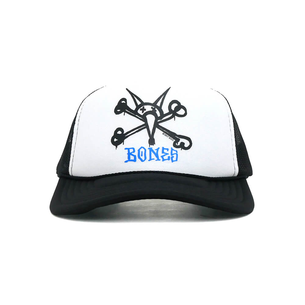 POWELL PERALTA MESHCAP パウエルペラルタ メッシュキャップ RAT BONES TRUCKER SNAPBACK WHITE/BLACK スケートボード スケボー 1