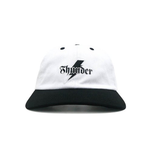 THUNDER CAP サンダー キャップ BOLT SCRIPT STRAPBACK WHITE/BLACK スケートボード スケボー 1