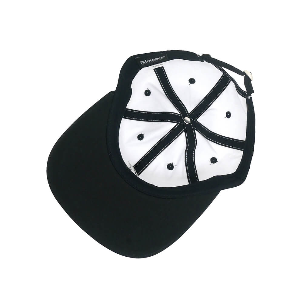 THUNDER CAP サンダー キャップ BOLT SCRIPT STRAPBACK WHITE/BLACK スケートボード スケボー 3