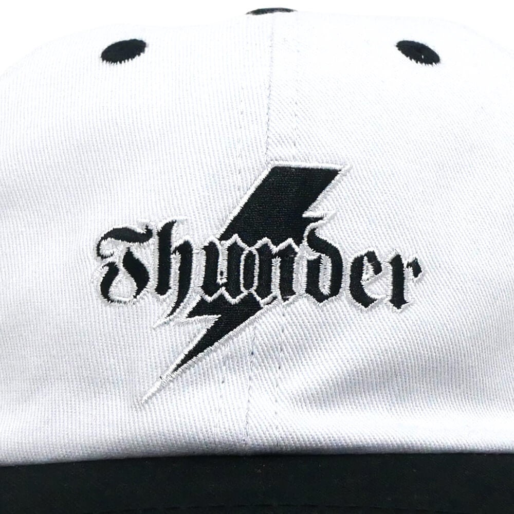 THUNDER CAP サンダー キャップ BOLT SCRIPT STRAPBACK WHITE/BLACK スケートボード スケボー 4