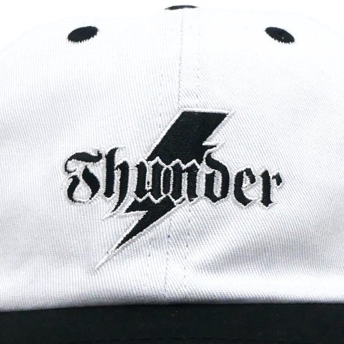 THUNDER CAP サンダー キャップ BOLT SCRIPT STRAPBACK WHITE/BLACK スケートボード スケボー 4