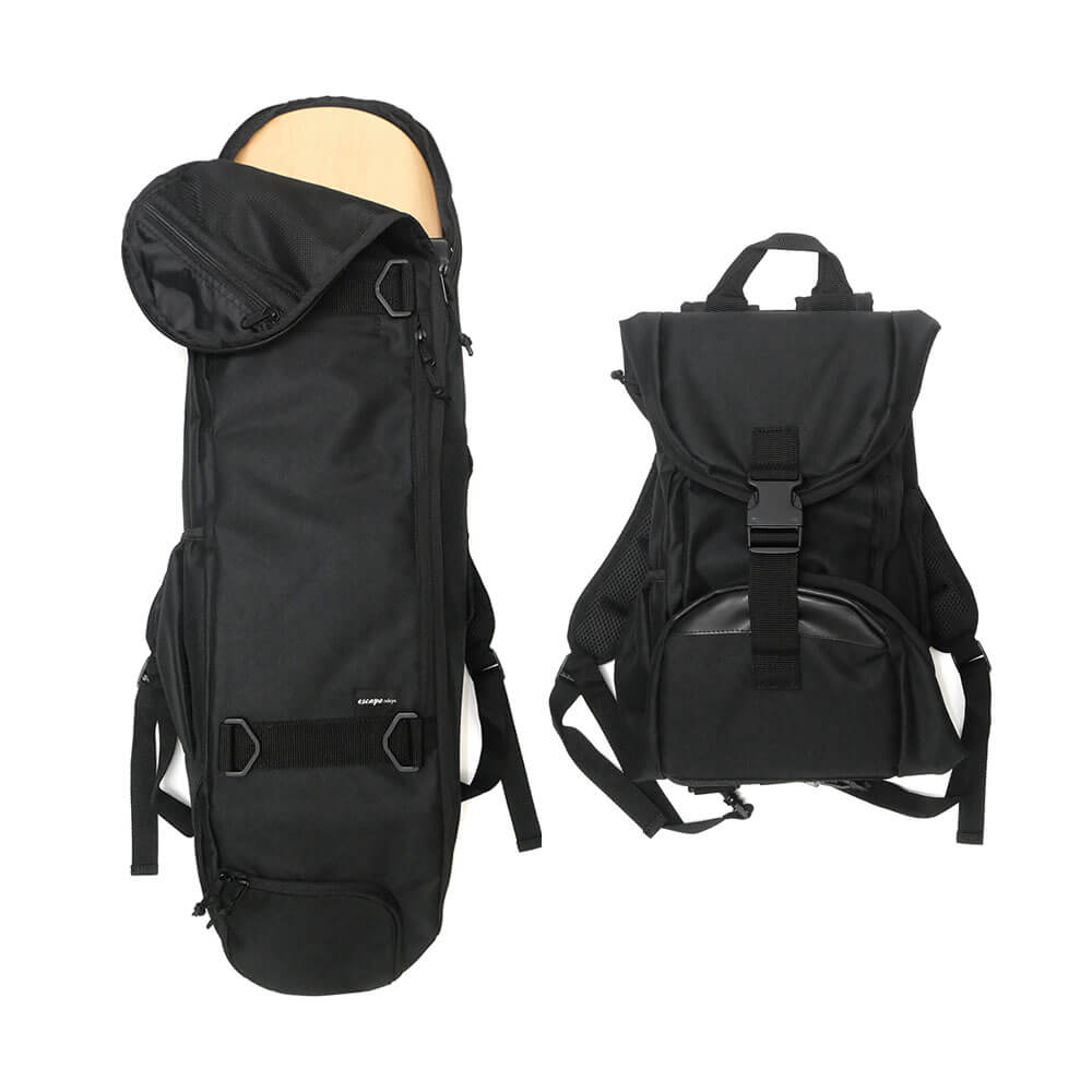 スケートボード収納可能 ESCAPO.TOKYO SKATE BAG エスカポ バッグ バックパック リュック E26 BLACK/BLACK スケートボード スケボー 1