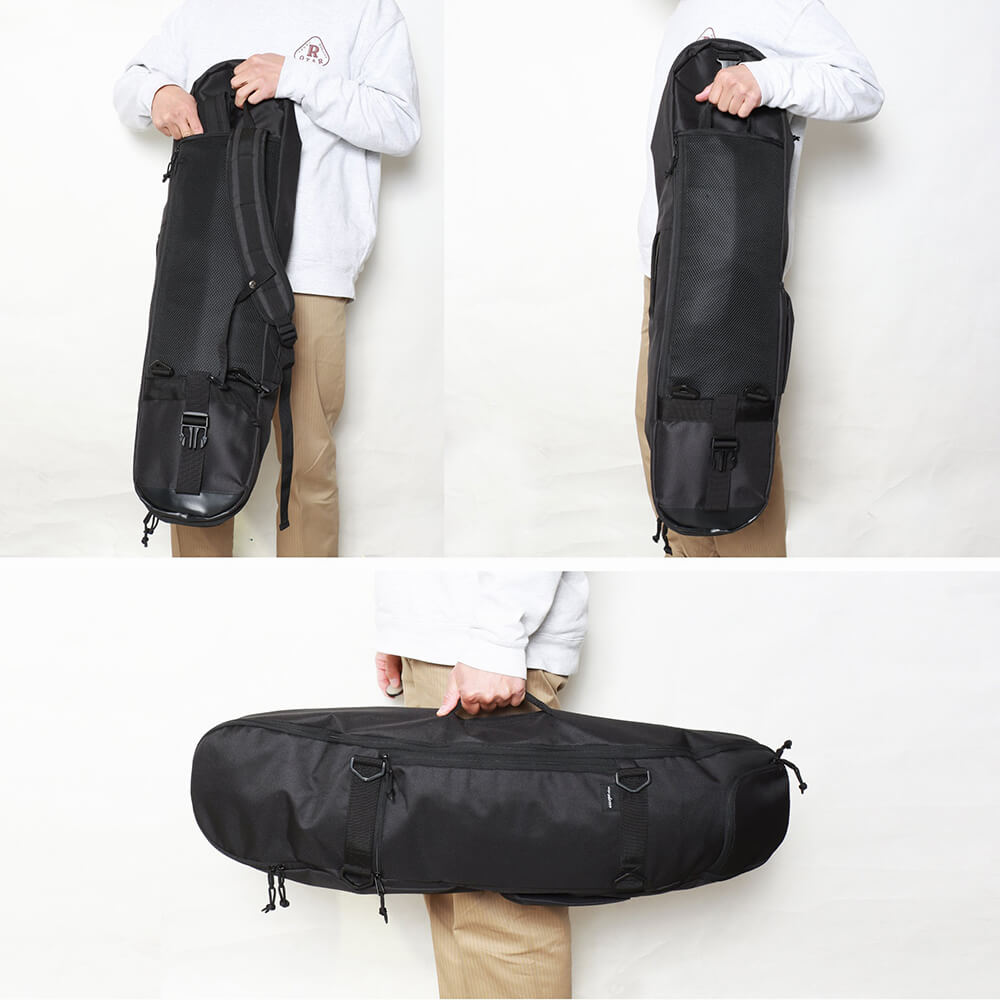 スケートボード収納可能 ESCAPO.TOKYO SKATE BAG エスカポ バッグ バックパック リュック E26 BLACK/BLACK スケートボード スケボー 13