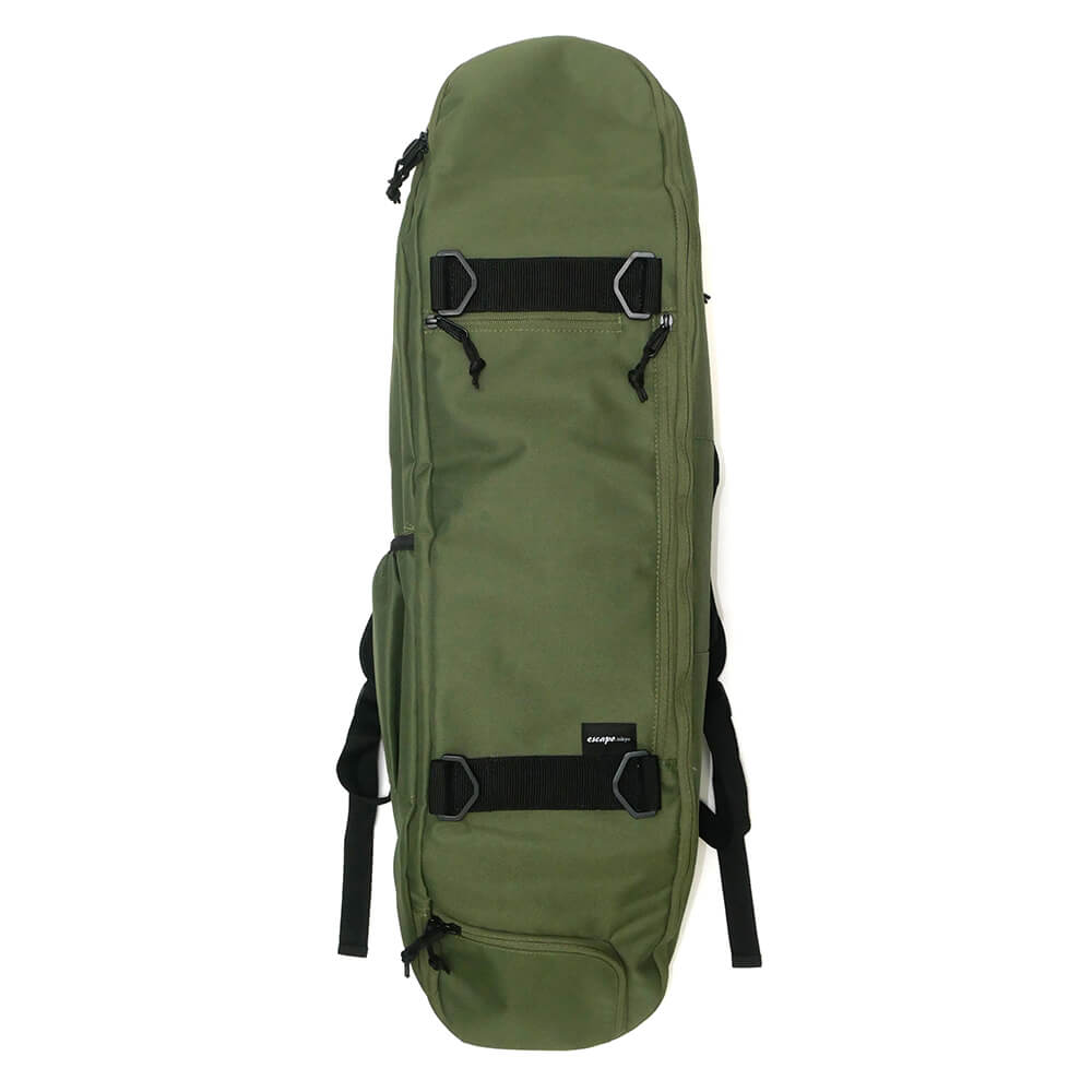 スケートボード収納可能 ESCAPO.TOKYO SKATE BAG エスカポ バッグ バックパック リュック E23 OLIVE/GREY スケートボード スケボー 2
