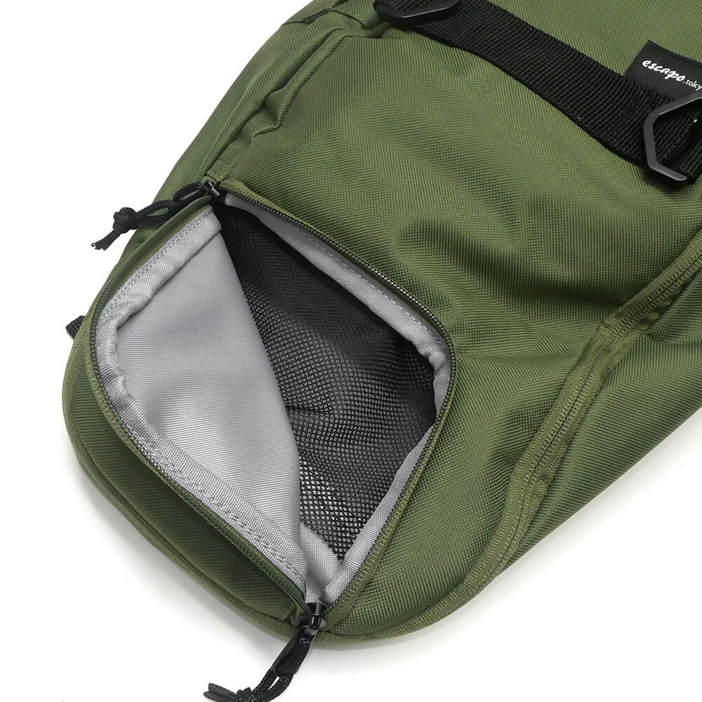 スケートボード収納可能 ESCAPO.TOKYO SKATE BAG エスカポ バッグ バックパック リュック E23 OLIVE/GREY スケートボード スケボー 6