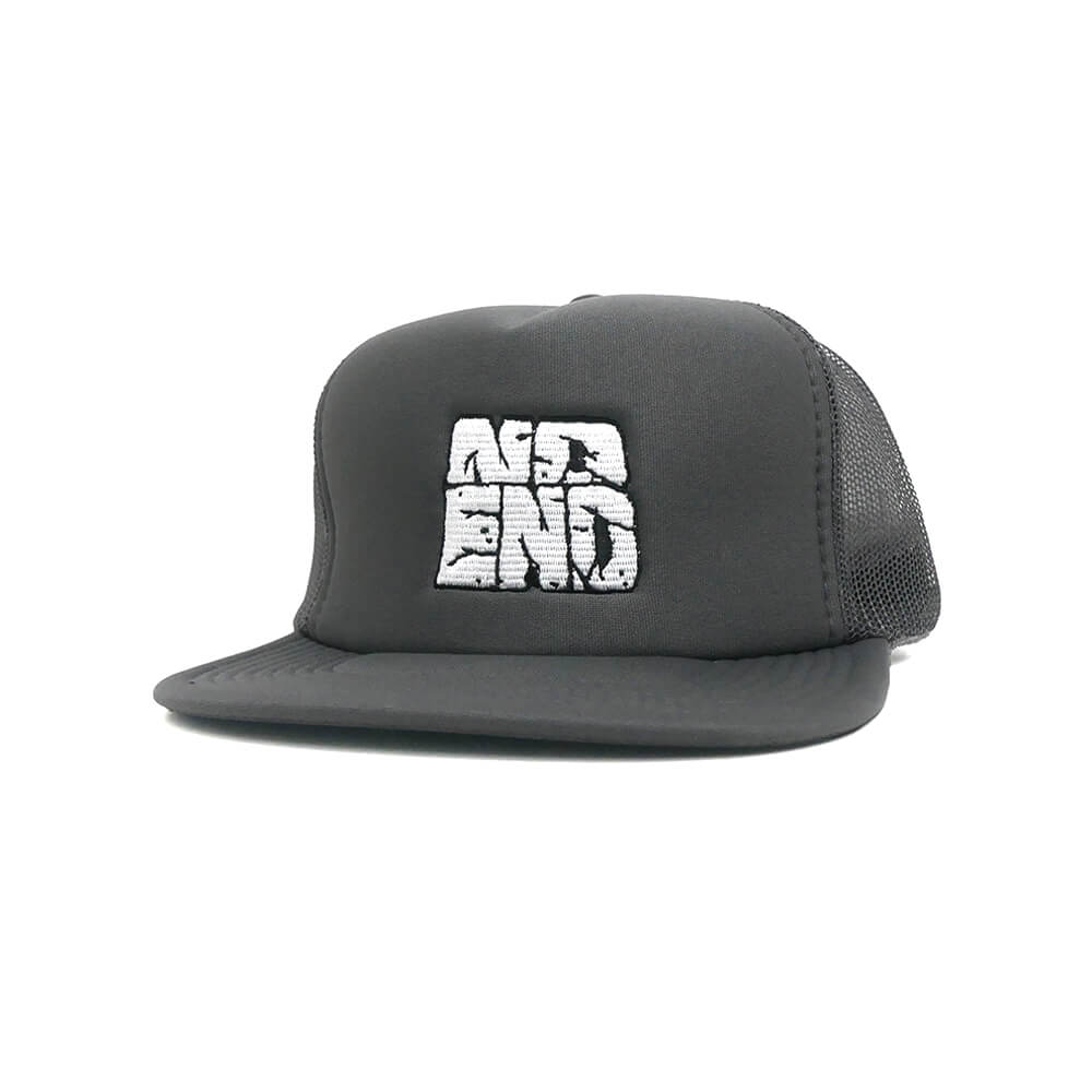 NO END MESHCAP ノーエンド メッシュキャップ  LOGO MESH  CHARCOAL スケートボード スケボー 