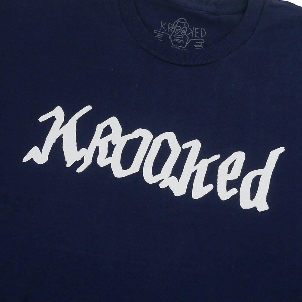 KROOKED T-SHIRT クルキッド Tシャツ   DOUBLE OK SCRIPT  NAVY  スケートボード スケボー 1