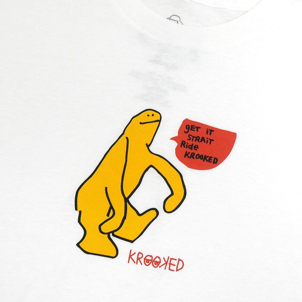 KROOKED T-SHIRT  クルキッド  Tシャツ  GET IT STRAIT  WHITE  スケートボード スケボー 1