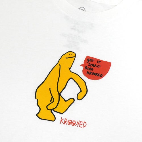 KROOKED T-SHIRT  クルキッド  Tシャツ  GET IT STRAIT  WHITE  スケートボード スケボー 1