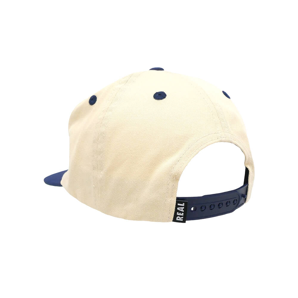 REAL SKATEBORDS 3rd & Army スナップバックキャップ REAL CAP リアル キャップ THIRD & ARMY SNAPBACK NATURAL/NAVY