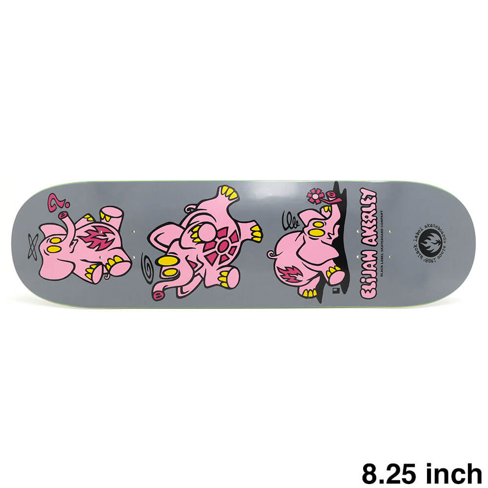 BLACK LABEL DECK ブラックレーベル デッキ ELIJAH AKERLEY PINK ELEPHANTS GREY 8.25 スケートボード スケボー 1