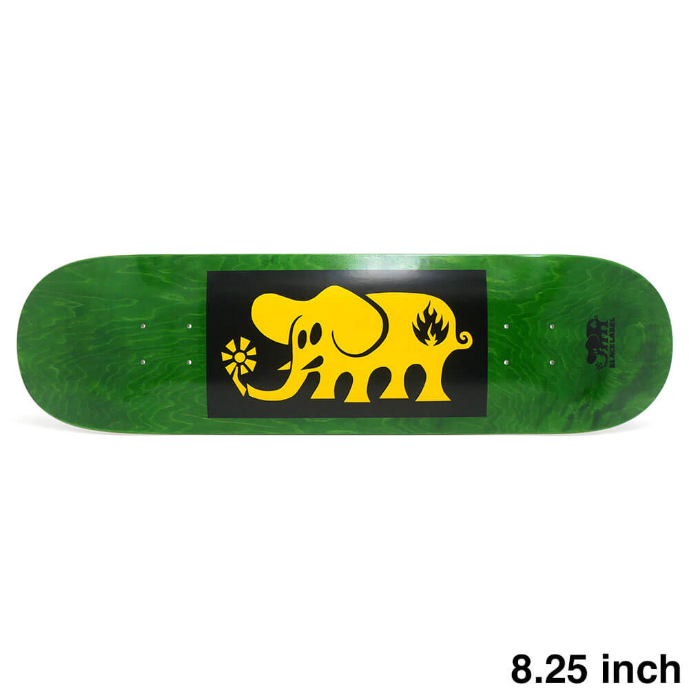 BLACK LABEL DECK ブラックレーベル デッキ TEAM ELEPHANT BLOCK YELLOW GREEN STAIN 8.25 スケートボード スケボー 1