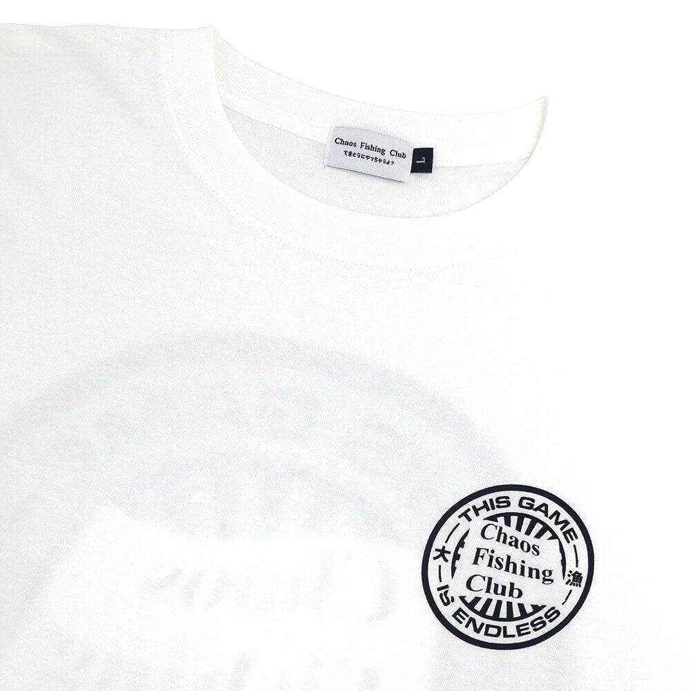CHAOS FISHING CLUB LONG SLEEVE  カオスフィッシングクラブ  ロングスリーブTシャツ  ENDLESS GAME  WHITE  スケートボード スケボー 2