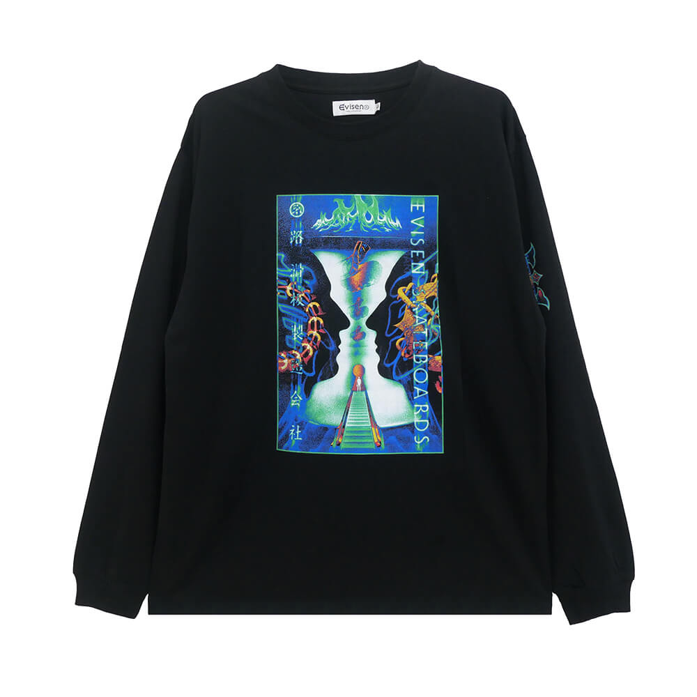 EVISEN LONG SLEEVE  エビセン  ロングスリーブTシャツ  VASE  BLACK  スケートボード スケボー 