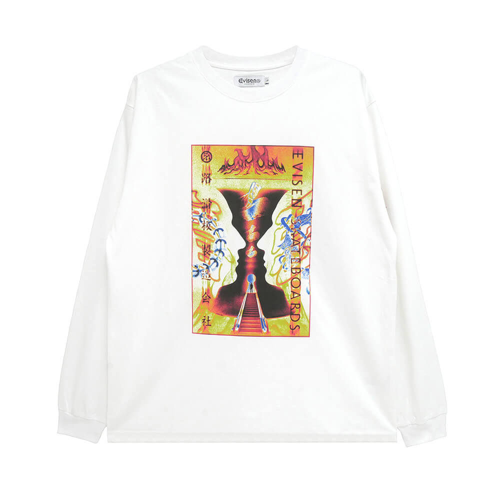 EVISEN LONG SLEEVE エビセン  ロングスリーブTシャツ  VASE  WHITE  スケートボード スケボー 
