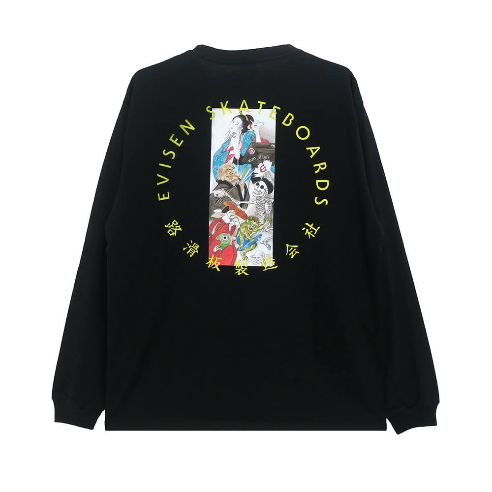 EVISEN LONG SLEEVE  エビセン ロングスリーブTシャツ  HYAKKI YAENZU  BLACK  スケートボード スケボー 