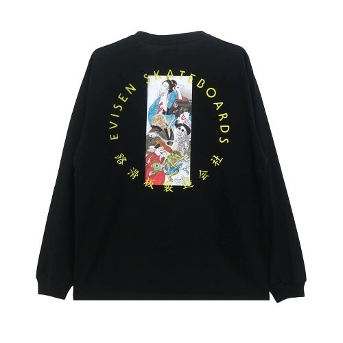 EVISEN LONG SLEEVE  エビセン ロングスリーブTシャツ  HYAKKI YAENZU  BLACK  スケートボード スケボー 