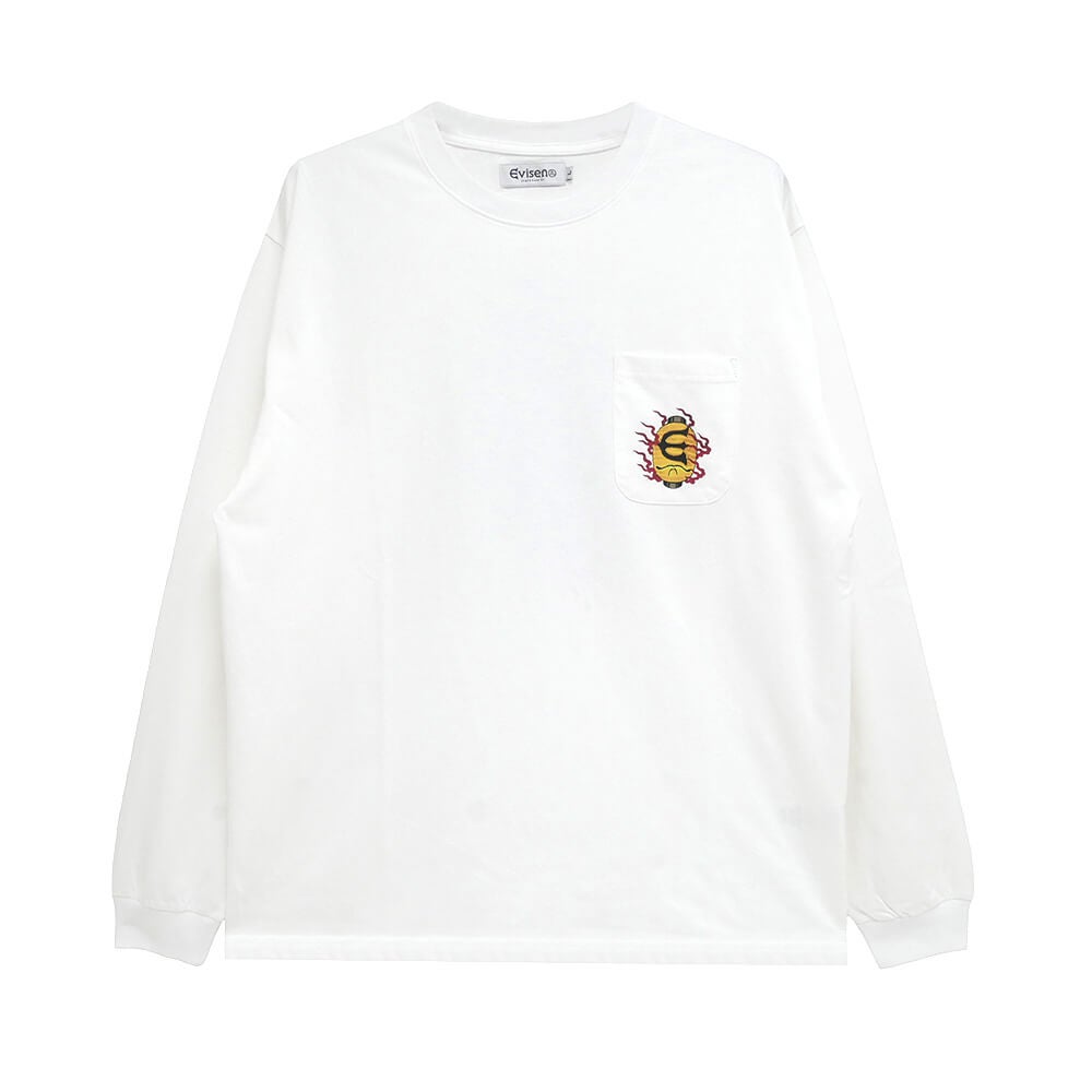 EVISEN LONG SLEEVE  エビセン  ロングスリーブTシャツ  HYAKKI YAENZU  WHITE  スケートボード スケボー 1