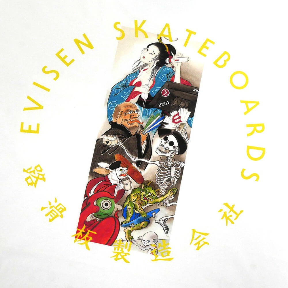 EVISEN LONG SLEEVE  エビセン  ロングスリーブTシャツ  HYAKKI YAENZU  WHITE  スケートボード スケボー 3