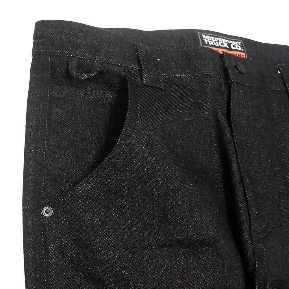 INDEPENDENT PANTS  インディペンデント パンツ ジーンズ  BUILT TO GRIND DOUBLE KNEE  WASHED BLACK   スケートボード スケボー 1