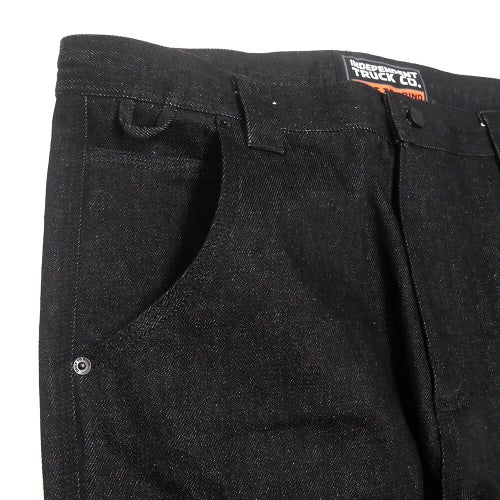 INDEPENDENT PANTS  インディペンデント パンツ ジーンズ  BUILT TO GRIND DOUBLE KNEE  WASHED BLACK   スケートボード スケボー 1
