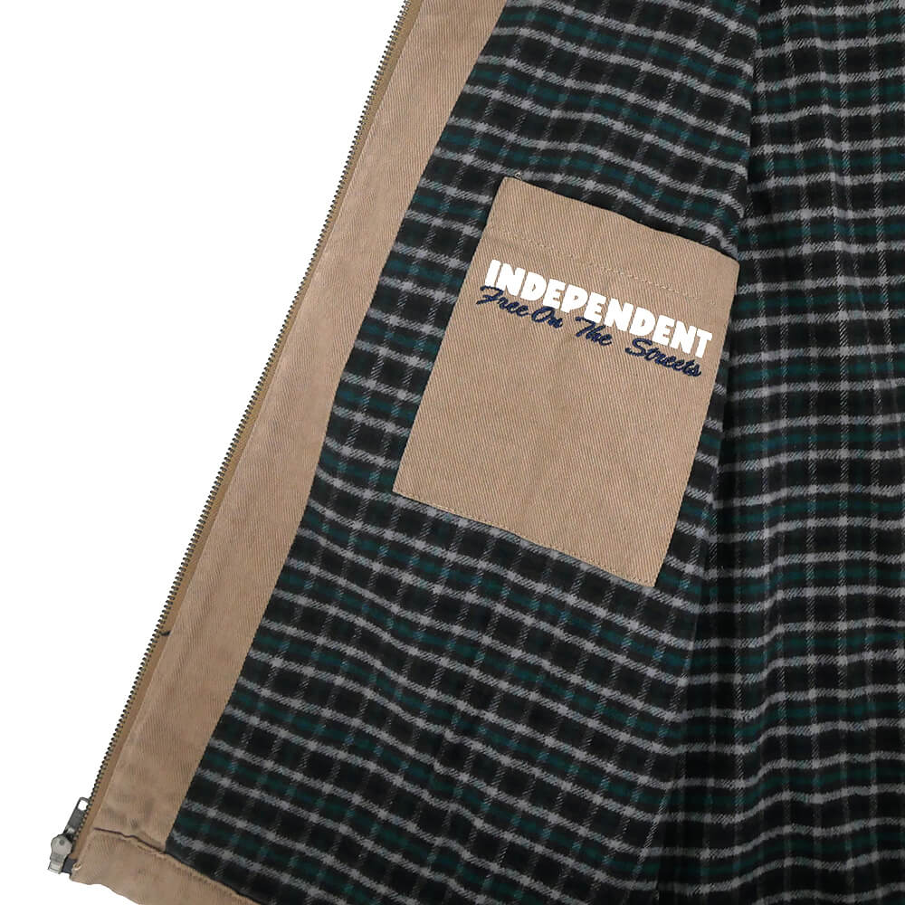 INDEPENDENT JACKET  インディペンデント  ジャケット  FREE ON THE STREET WORK  DARK SAND<br>  スケートボード スケボー 4