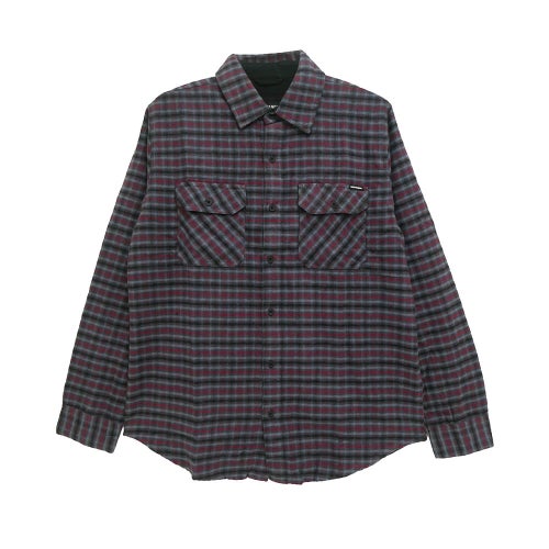 INDEPENDENT LONG SLEEVE  インディペンデント  長袖シャツ  BELMONT FLANNEL SHIRTS  GREY/RED/BLACK  スケートボード スケボー 