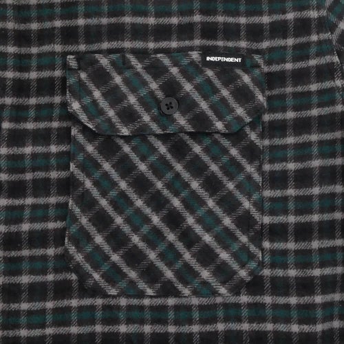 INDEPENDENT LONG SLEEVE  インディペンデント  長袖シャツ  BELMONT FLANNEL SHIRTS  TEAL/GREY/BLACK  スケートボード スケボー 2