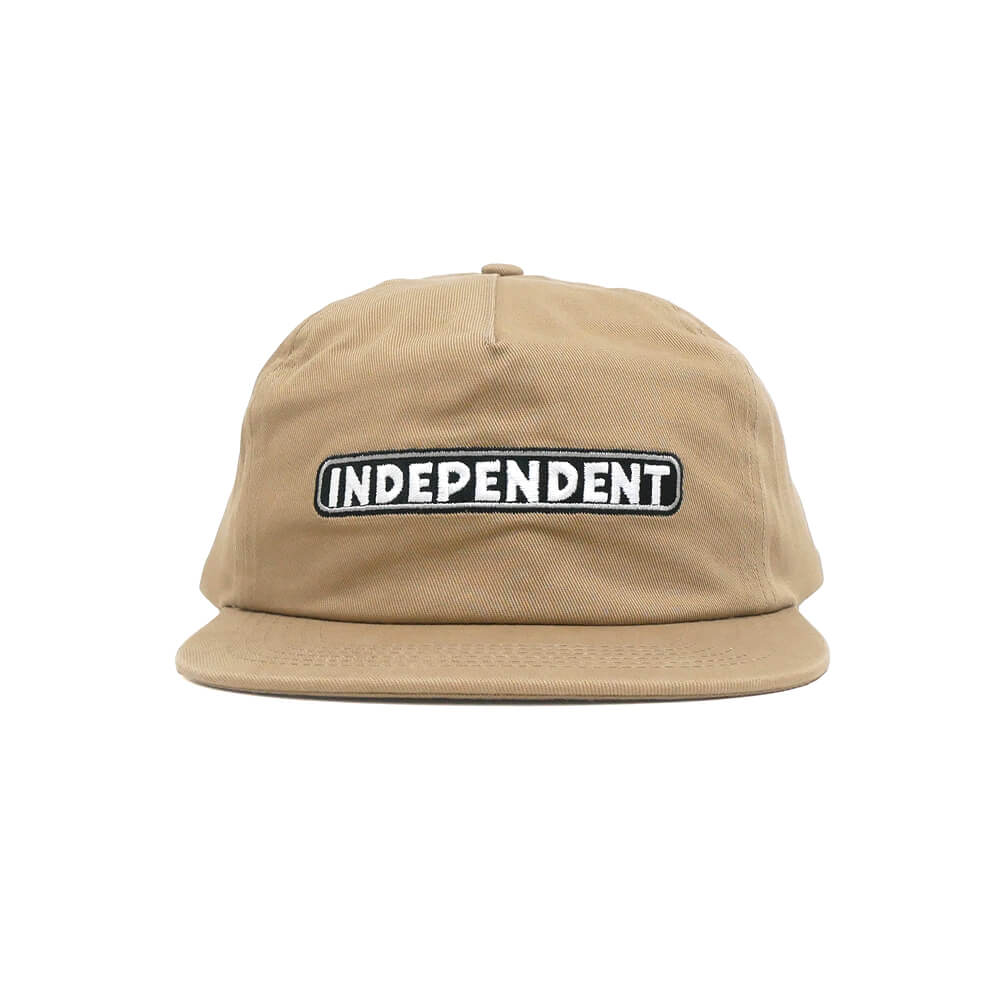 INDEPENDENT CAP  インディペンデント  キャップ  BAR LOGO SNAPBACK  KHAKI<br> スケートボード スケボー 1