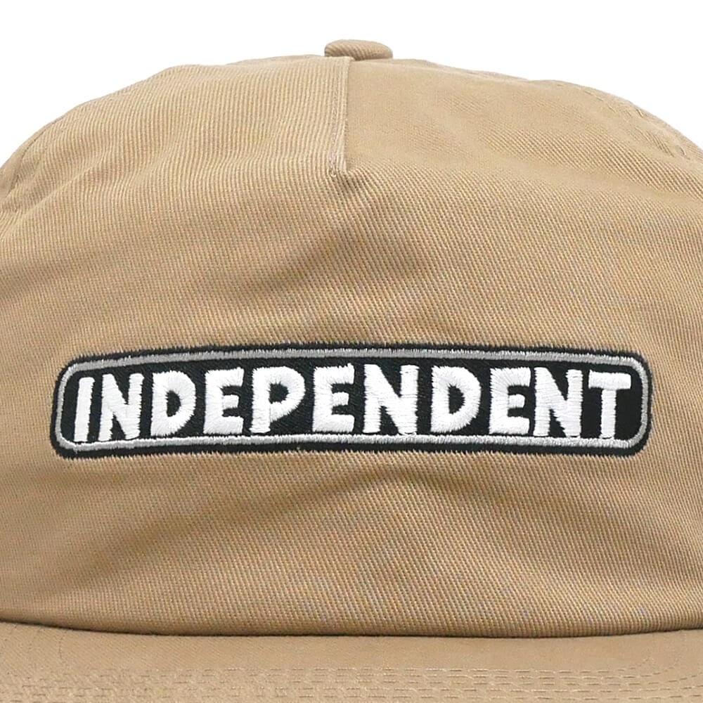 INDEPENDENT CAP  インディペンデント  キャップ  BAR LOGO SNAPBACK  KHAKI<br> スケートボード スケボー 4