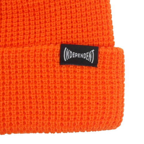 INDEPENDENT KNITCAP  インディペンデント  ニットキャップ  BUILT TO GRIND WAFFLE BEANIE  ORANGE  スケートボード スケボー 2