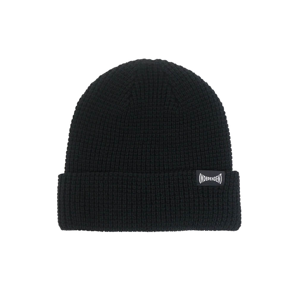 INDEPENDENT KNITCAP  インディペンデント ニットキャップ  BUILT TO GRIND WAFFLE BEANIE  BLACK  スケートボード スケボー 