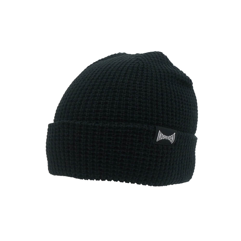 INDEPENDENT KNITCAP  インディペンデント ニットキャップ  BUILT TO GRIND WAFFLE BEANIE  BLACK  スケートボード スケボー 1