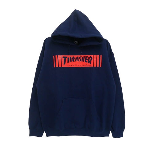 THRASHER HOOD スラッシャー パーカー BAR NAVY（US企画）スケートボード スケボー  